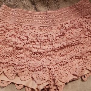Cotton pink pajama shorts